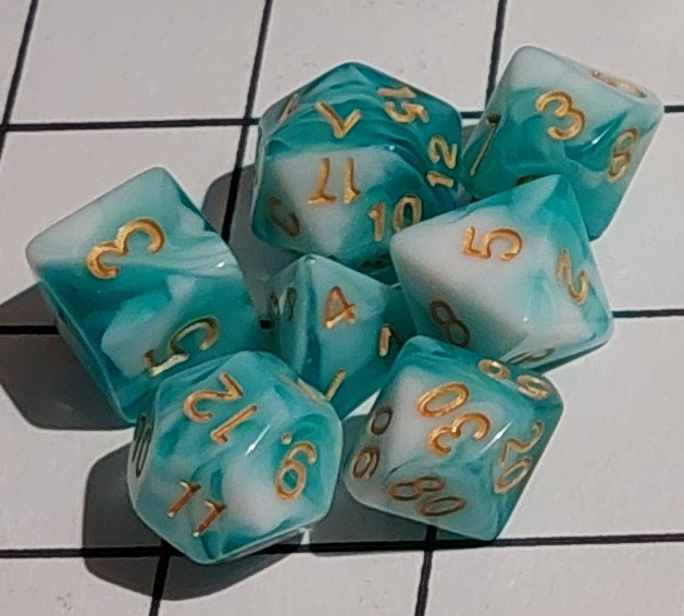 Toothpaste coloured Dice